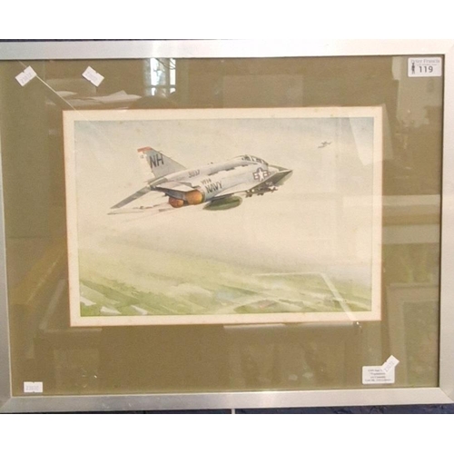 119 - Douglas, study of Macdonell Douglas F4 Phantom Fighter Bomber, USA Navy Squadron VF14 'Top Hatters'.... 