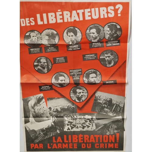 125 - Reproduction Vichy French post WWII produced posters, group of six War time posters, all in French l... 