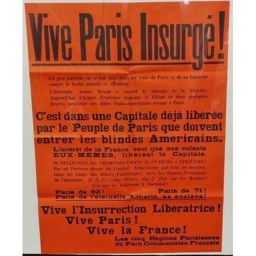 125 - Reproduction Vichy French post WWII produced posters, group of six War time posters, all in French l... 