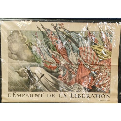 127 - WWI period French coloured poster 'L' Emprunt de la Liberation'. 81x116cm approx.  (B.P. 21% + VAT)