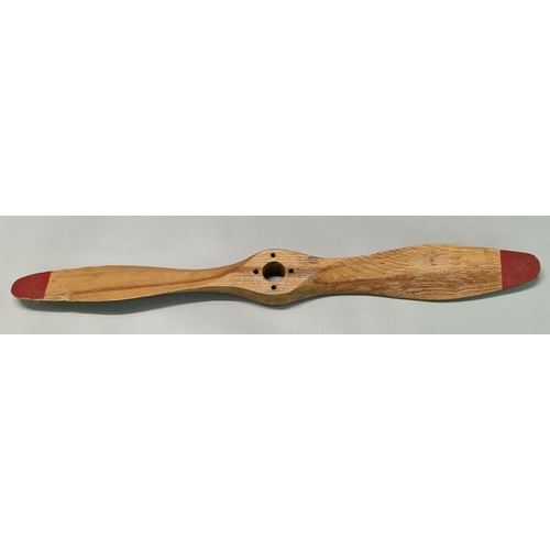 15 - Small ash aircraft propeller with painted tips, probably from a large scale flying model. 75cm acros... 