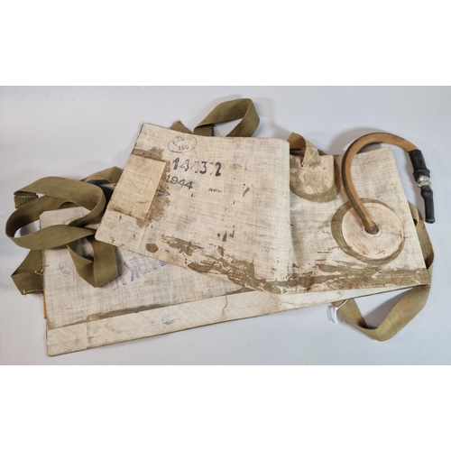 16 - British inflatable rubberised life belt with webbing straps marked 'VI' dated April 1943. (B.P. 21% ... 