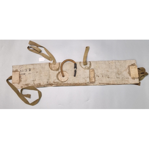 16 - British inflatable rubberised life belt with webbing straps marked 'VI' dated April 1943. (B.P. 21% ... 