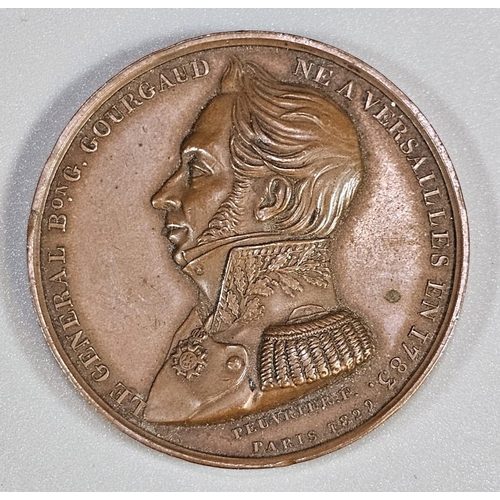 181 - 19th century French bronze medallion relating to Baron Gourgaud Gaspard, French general and politici... 