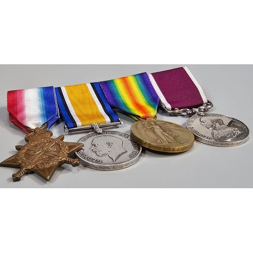 188 - WWI Medal group awarded to 39678 Gunner later Sargent G J Kemp Royal Artillery, to include: 1914-18 ... 