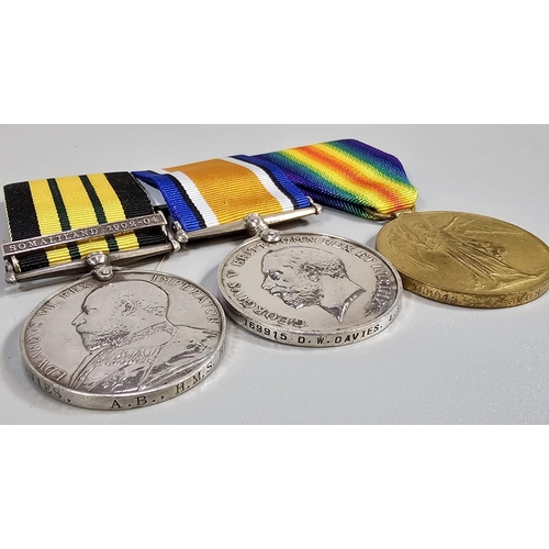 189 - Edward VII Medal Group awarded to D W Davies to include: Edward VII Africa General Service Medal wit... 