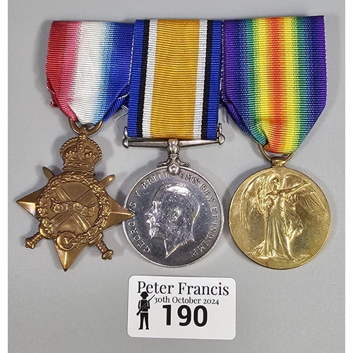 190 - WWI Medal Group of three awarded to Colour Sargent D Evans, 1st Rhodesia Regiment, later Captain D E... 