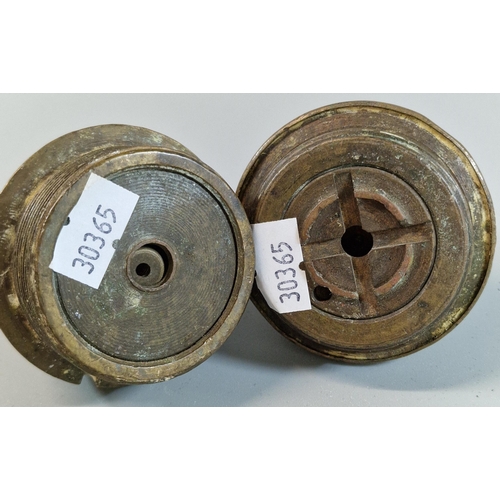 22 - Two similar brass shell fuses, probably WWI period British No. 80 fuses. (2) (B.P. 21% + VAT)