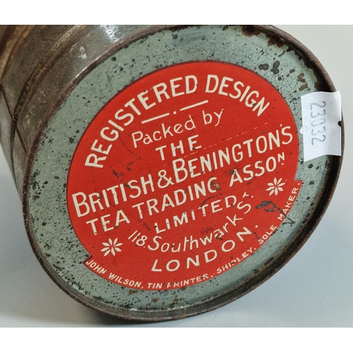 24 - British and Benington's Tea Trading Association Ltd shell shaped tea caddy marked 'Facsimile of a Sh... 