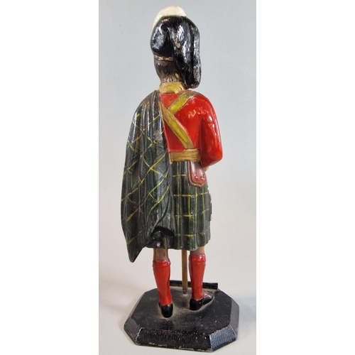 26 - Cold painted spelter full length figure of a Scottish Army Officer in dress uniform. Octagonal base.... 