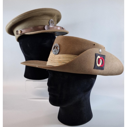 29 - South Wales Borderers Army Officer's cap together with similar South Wales Borderers Officer warm cl... 