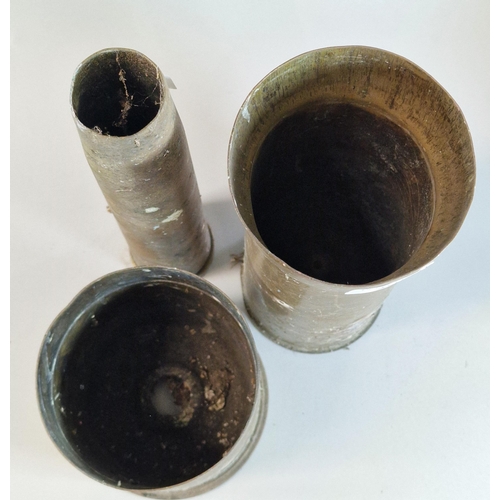 34 - Three brass shell cases to include: British 17 pounder and a post war 19 pound shell. (3) (B.P. 21% ... 