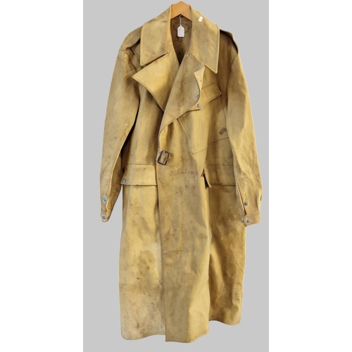 367 - British Army WWII Dispatch Rider heavy rainproof coat dated 1945. (B.P. 21% + VAT)