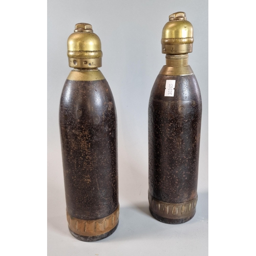 37 - Two Boer War period heavy  shells with brass fuses. 26cm long approx. (2) (B.P. 21% + VAT)