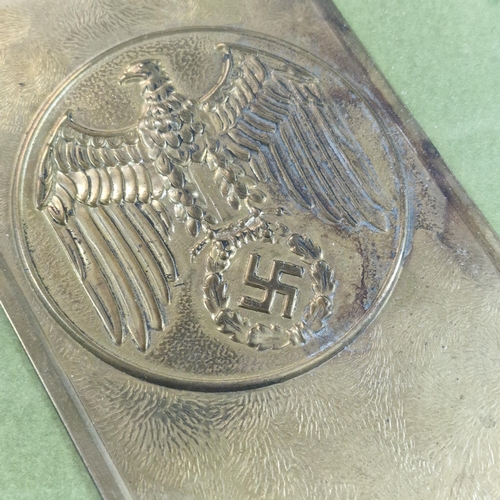 56 - German Third Reich design brass door finger plate with Eagle motif. 26x9.5cm approx. (B.P. 21% + VAT... 