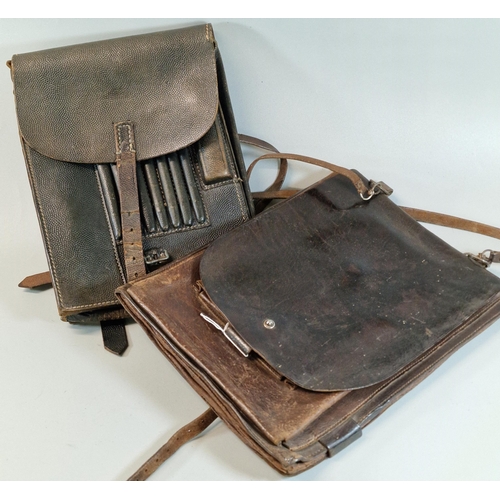 70 - Probably Italian WWII period Officer's leather map case, together with another unidentified leather ... 