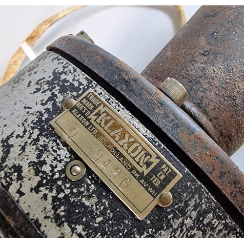 71 - Heavy metal pull operated 'Claxon' bearing brass label with reference No. 019496. 29.5cm approx.  (B... 