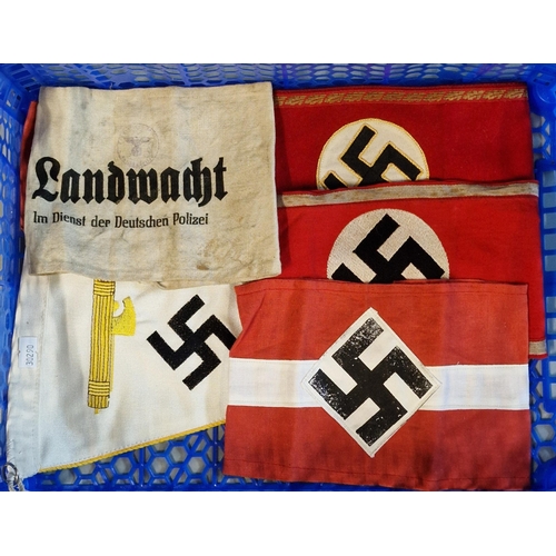 152 - Collection of Third Reich style German arm bands, pennants etc. (B.P. 21% + VAT)