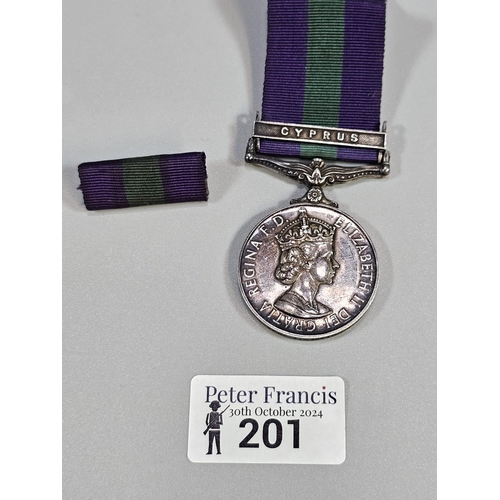 201 - Queen Elizabeth II General Service Medal awarded to T Martin No. 23337075 Royal Ulster Rifles, with ... 