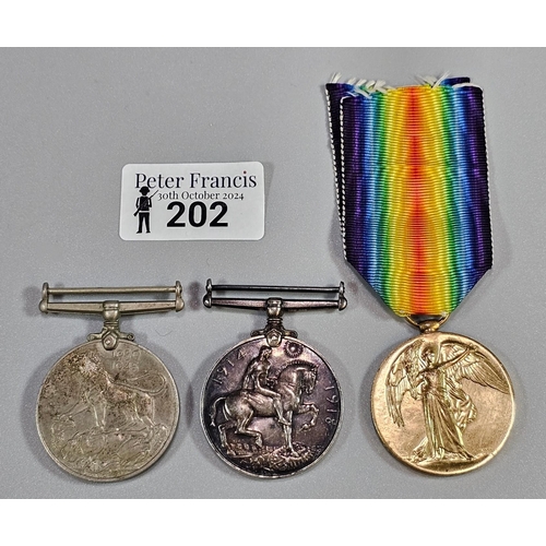 202 - WWI Medal Duo awarded to 293384 W A Grey RAF, to include: 1914-18 War Medal and 1914-19 Victory Meda... 