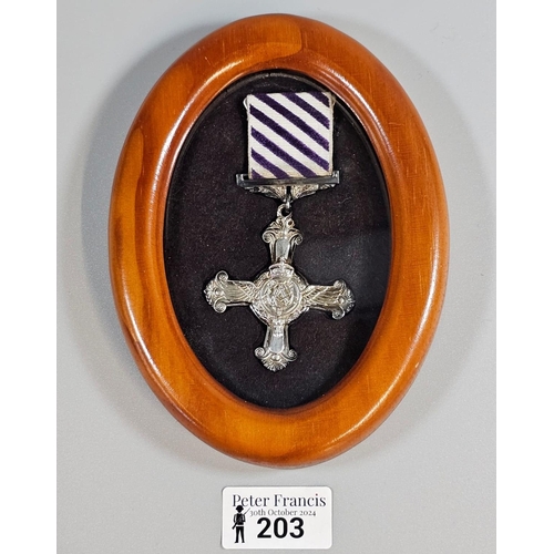 203 - George VI WWII design Distinguished Flying Cross, un-named but dated 1945 to the reverse. In modern ... 