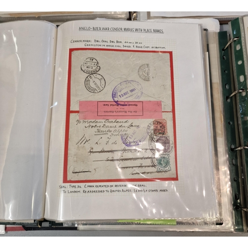 164 - Collection of Anglo-Boer War Censor covers and cards in five files, 220+ items dated 1899-1902. Some... 