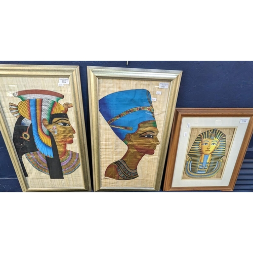 110 - A collection of Egyptian furnishing pictures various, framed and glazed. (5) (B.P. 21% + VAT)