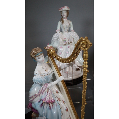 133 - Set of four Royal Worcester 'The Graceful Arts' limited edition bone china figurines to include: 'Mu... 