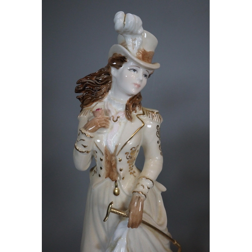 134 - Three Coalport bone china figurines to include: 'Helena Riding in Hyde Park', 'Lady Alice' and 'Mill... 