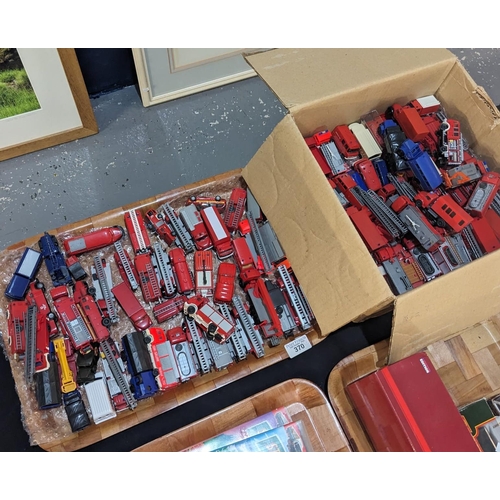 370 - Collection of mainly plastic fire engines and fire related vehicles, play-worn condition. (B.P. 21% ... 