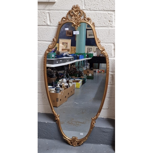 394 - Three modern gilt framed mirrors, one with foliate designs. (3) (B.P. 21% + VAT)