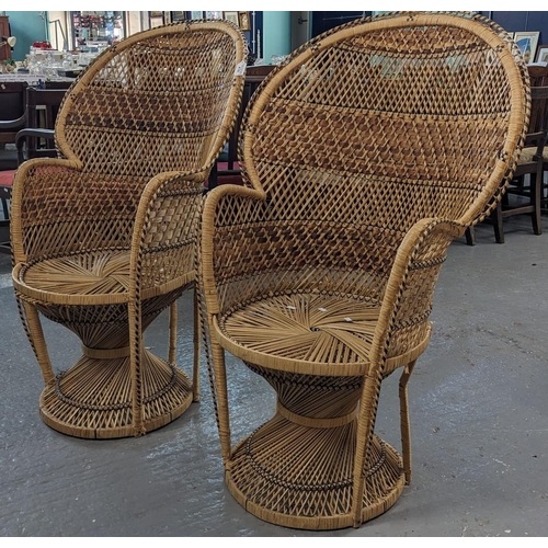 416 - Pair of modern wicker peacock conservatory chairs. (2) (B.P. 21% + VAT)