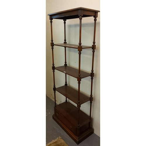 440 - Bevan Funnell, Reprodux mahogany four tier whatnot with underdrawer. (B.P. 21% + VAT)