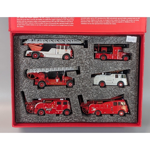 83 - Oxford 150 Years Fire Appliances Anniversary set 1865 to 2015. Six set of diecast vehicles in origin... 