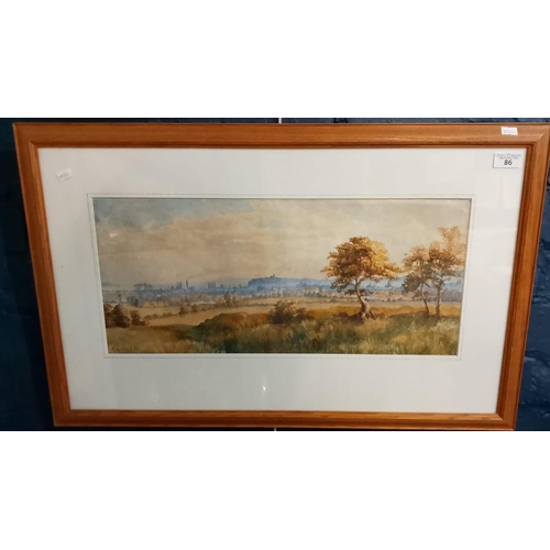 86 - E. Greenhil (Welsh late 19th / early 20th century), Welsh landscape with Penarth Head from Llanishen... 