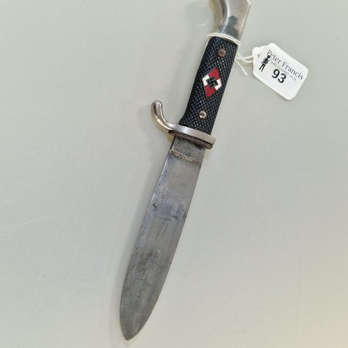 93 - German WWII period Third Reich Hitler Youth/HJ dagger/knife (late period 1938-42), marked 'RZM47/68'... 