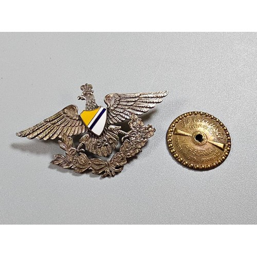 231 - Polish Army 27th Ulan Regimental badge with enamelled shield with screw back, Polish Free Polish Arm... 