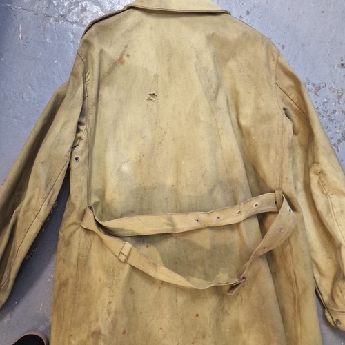 367 - British Army WWII Dispatch Rider heavy rainproof coat dated 1945. (B.P. 21% + VAT)