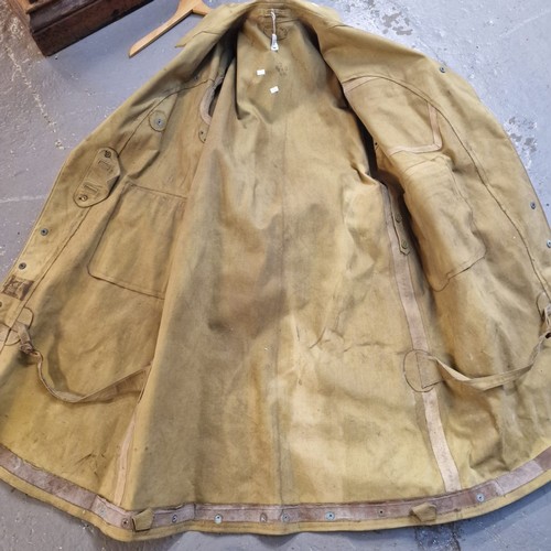 367 - British Army WWII Dispatch Rider heavy rainproof coat dated 1945. (B.P. 21% + VAT)