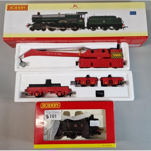 101 - Three Hornby Railways OO Gauge boxed items to include: R2402 Hardwick Grange, LMS Class 3F Locomotiv... 