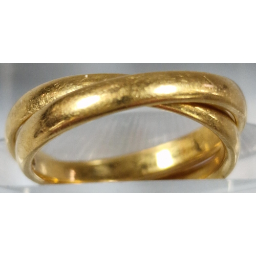 210 - Two 22ct gold wedding bands. 4.4g approx. (2)  (B.P. 21% + VAT)