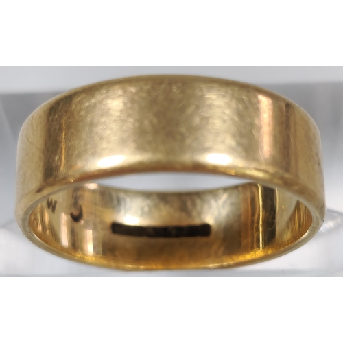 214 - 9ct gold wedding band. 3.3g approx. Size L1/2.  (B.P. 21% + VAT)