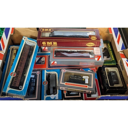 362 - Box of assorted model OO gauge locomotives and rolling stock in original boxes to include: Air Fix, ... 