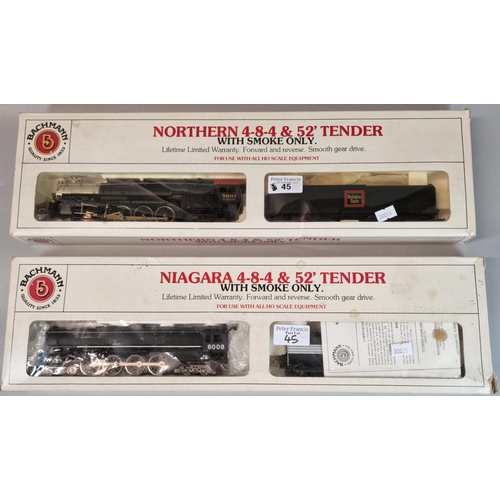 45 - Two Bachmann tenders and locomotives to include: Northern and Niagara, both in original boxes, for u... 