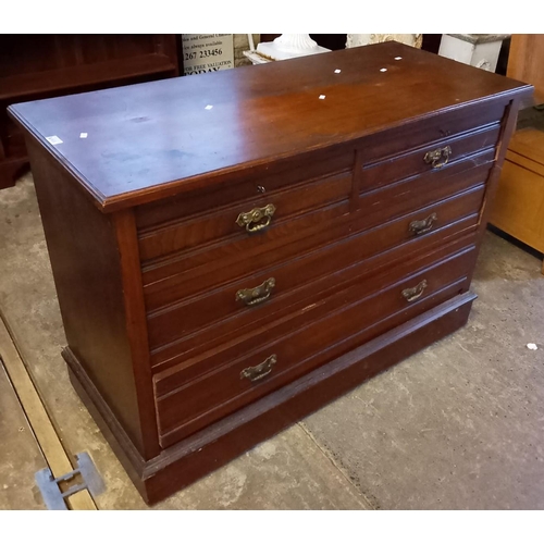 568 - Straight fronted chest of two short and two long drawers on platform support. 120x52x86cm approx.(B.... 