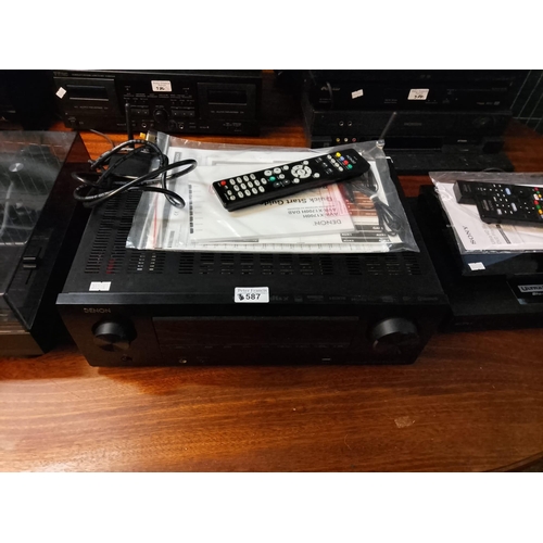 587 - Denon AVR-X17 00H DAB integrated network AV reviver, with manual and remote. NOT TESTED AND NO WARRA... 