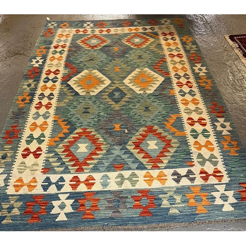 609 - Afghan Veg Dye Kilim rug. 256x173cm approx. (B.P. 21% + VAT)