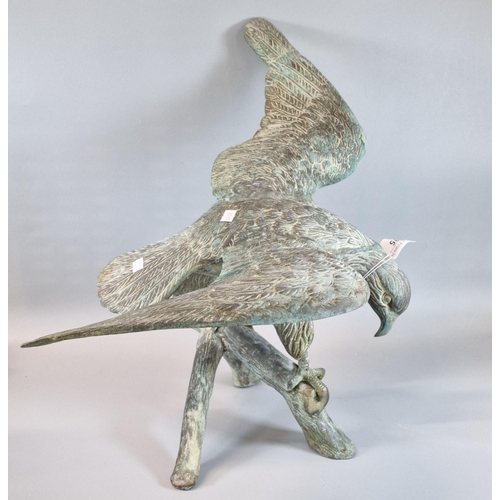 85 - Metal verdigris study of an Eagle on stump, with out-swept wings. (B.P. 21% + VAT)