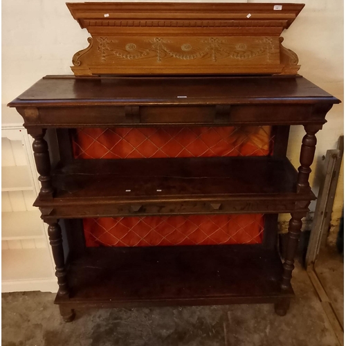 566 - 19th century oak two tier dumb waiter in 17th century style with cup and cover supports under a moul... 