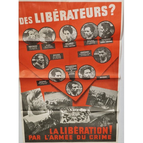 132 - Reproduction Vichy French post WWII produced posters, group of six War time posters, all in French l... 